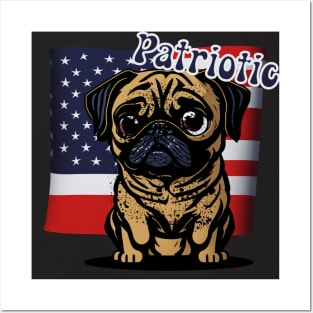 pug 4th of july Posters and Art